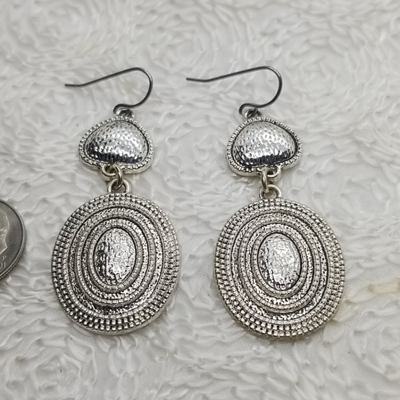 COPY - Dana Buchman Circle Bib Silver Necklace Earring - Picture 9 of 10